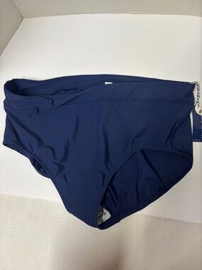 Plus size 18 w navy tummy panel full coverage swimsuit bottom
